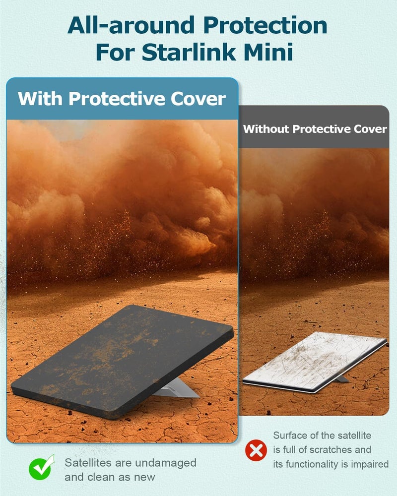 Gunovy Starlink Mini Protective Cover Case for Starlink Mini Accessories Dish Antenna Liquid Silicone Protector Waterproof for Outdoor Travel Camping Portable All-Round Protection Black - Image 4